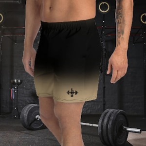 Men&#39;s Lift Heavy Ombre LHS Athletic Shorts, Moisture Wicking 4 Way Stretch Eco-Friendly Material, For Weightlifters, Gifts For Him, CrossFit