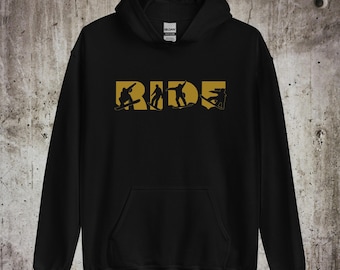 Bronze RIDE Snowboard Hoodie, Ride Snowboarding Hoodie, Snowboard Sweatshirt, Gift For Him, Gift For Her, Gift For Snowboarders