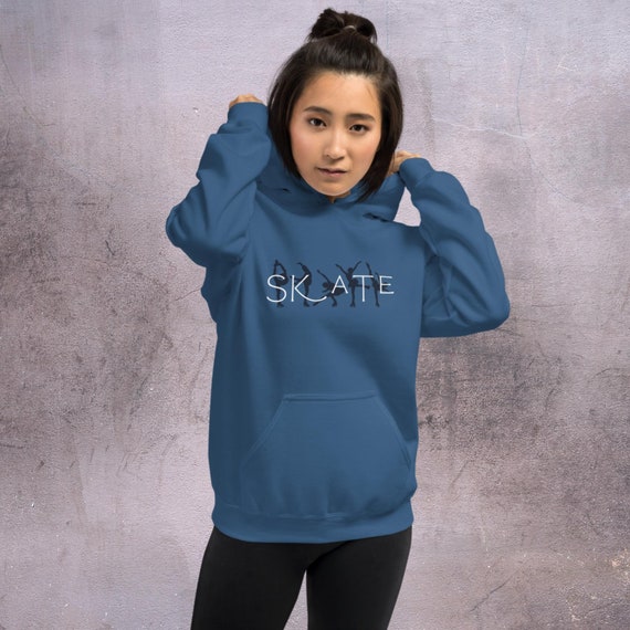 Skate Silhouette Figure Skating Hoodie Ice Skating Hoodie Etsy