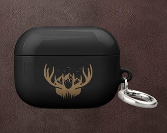 Mountain Antlers Case for AirPods, Customized AirPods Case, Gifts For Hunters, Gifts For Him, Buck AirPods Case