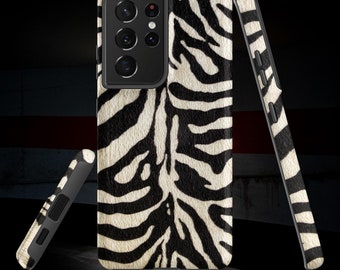Zebra Print Tough Hülle für Samsung, Faux Zebra Handyhülle, Animal Print Handyhülle, Geschenke für sie, Geschenke unter 30, für Zebra-Liebhaber