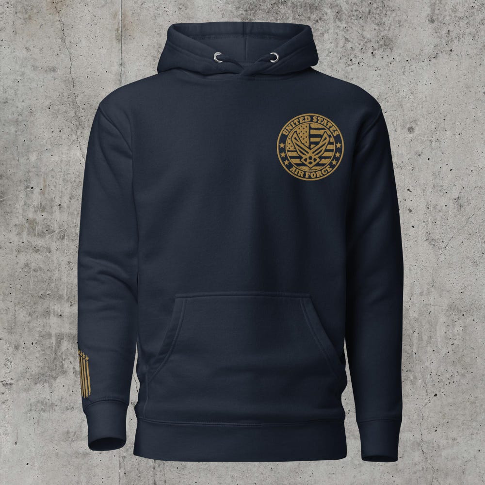 U.S. Air Force Premium Hoodie, United States Air Force, Air Force Embroidered Hoodie, Gift For Veteran, Gift For Military, Retired Air Force New Hoodie