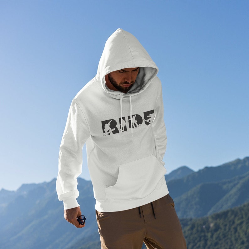 RIDE Snowboard Hoodie, Snowboard Lovers, Gifts for Snowboarders, Snowboarding Hoodie, Snowboard Hoodies, Comfy Hoodies, Plus Size Hoodies image 2
