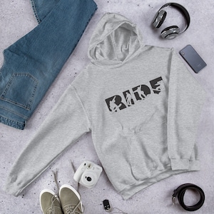 RIDE Snowboard Hoodie, Snowboard Lovers, Gifts for Snowboarders, Snowboarding Hoodie, Snowboard Hoodies, Comfy Hoodies, Plus Size Hoodies Sport Grey