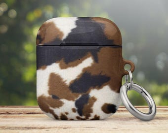 Cow Print Airpods Case | Chic Western Cowhide Earbuds Cover for