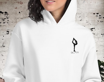 Figure Skating Embroidered Hoodie, Ice Skating, Figure Skate, Warm-Up Hoodie, Skate Embroidered Figure Skating Hoodie, Gifts For Her