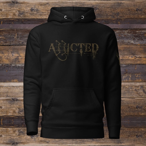 Addicted Scratched Bow Hunting Hoodie, Distressed Bow Hunt Hoodie