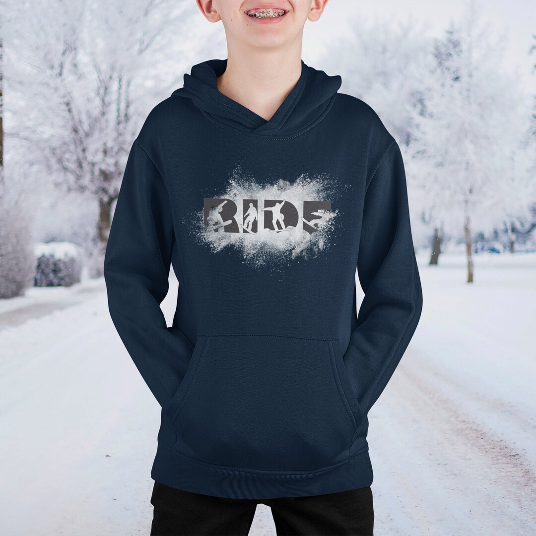 Kids RIDE Swoosh Snowboard Fleece Hoodie, Cool Snowboard Hoodies for