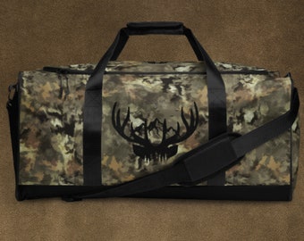 Camo Mountain Buck Duffel bag, Personalized Gifts for Him, Gifts For Hunters, Camo Buck Bag, Camo Bags, Custom Camo Bag, Hunting Bags