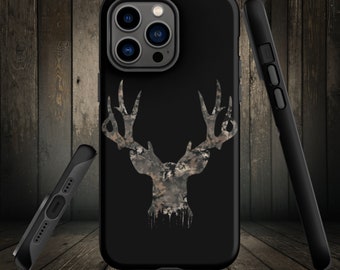 Brown Camo Buck Tough iPhone® Case, Deer Phone Case, Elk Phone Case, Gift For Hunters, Gift For Cowboys, Camoflauge iPhone Case, Deer iPhone