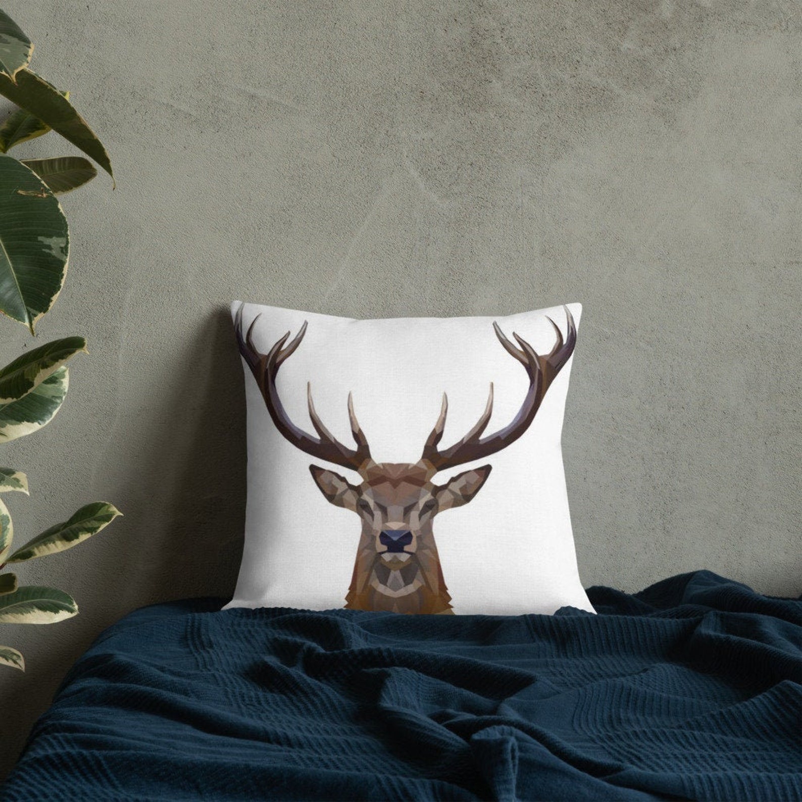 Graphic Deer Head Pillow Throw Pillows Decorative Pillows Etsy