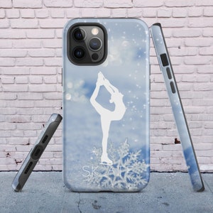 Sneeuwvlok kunstschaatsen stoer iPhone-hoesje, schaatsen, cadeaus voor haar, cadeaus voor kunstschaatsers, iPhone-hoesje kerst, cadeaus voor dochter