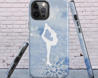 Snowflake Figure Skating Tough iPhone Case, Ice Skating, Gifts For Her, Gifts For Figure Skaters, Christmas iPhone Case, Gifts For Daughter