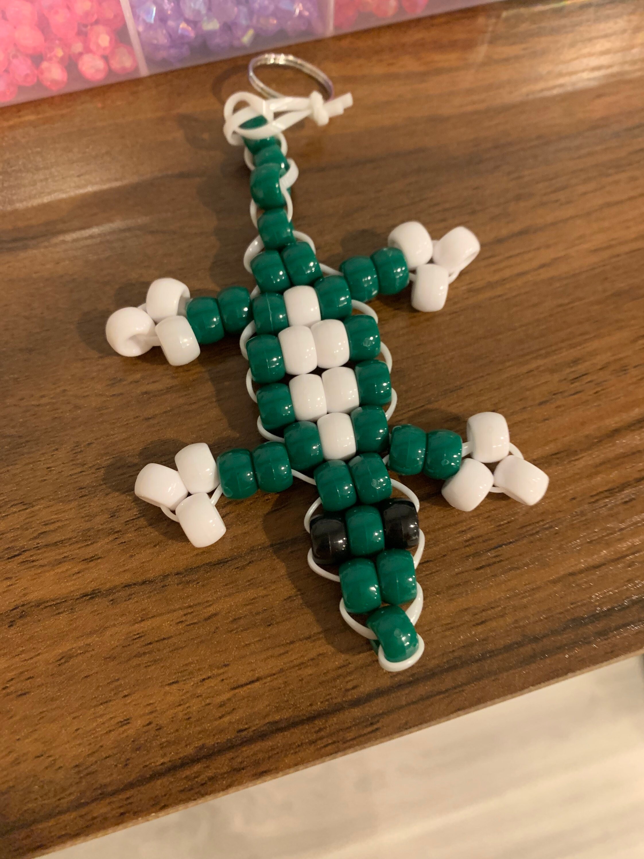Pony Bead Gecko Keychains Etsy