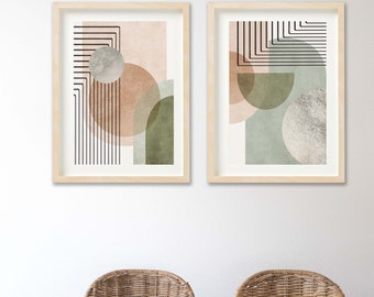 Japandi arch print pair, 2 prints, wall art, Modern Art, Minimalist Print, wall hanging, living room, bedroom
