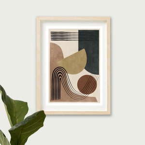 Line abstract print set , 2 prints, earthy colour print, wall art, home décor, wall hanging, living room, bedroom image 6