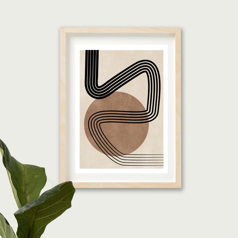 Line abstract print set , 2 prints, earthy colour print, wall art, home décor, wall hanging, living room, bedroom image 4