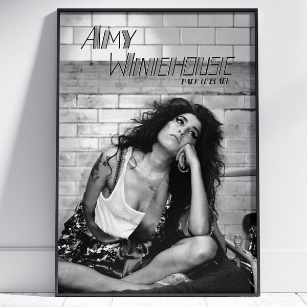 Amy Winehouse Back to Black Poster for bedroom -  Amy Winehouse poster art Pop Poster, gift for men gift for women