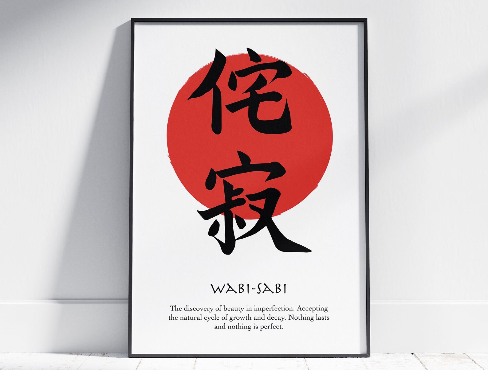 Japanese Wabi Sabi Poster Japanese Kanji Poster, Inspirational Quote ...