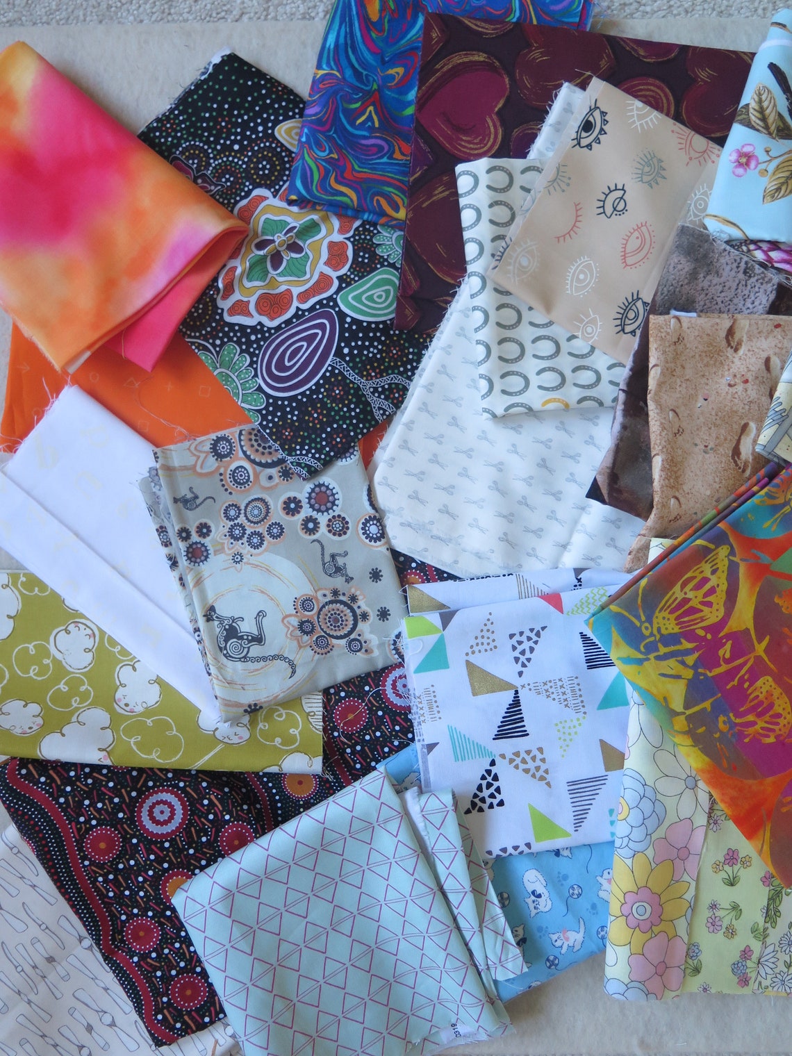 Novelty Fabric Scraps Fabric Offcuts Scrap Piecing Quilting Etsy