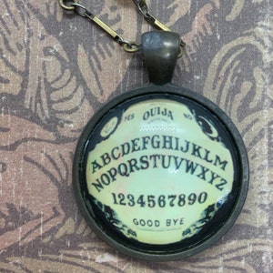 Unique Ouija Board Necklace with vintage beaded chain