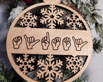 Personalized Christmas Ornament Finger Spelling