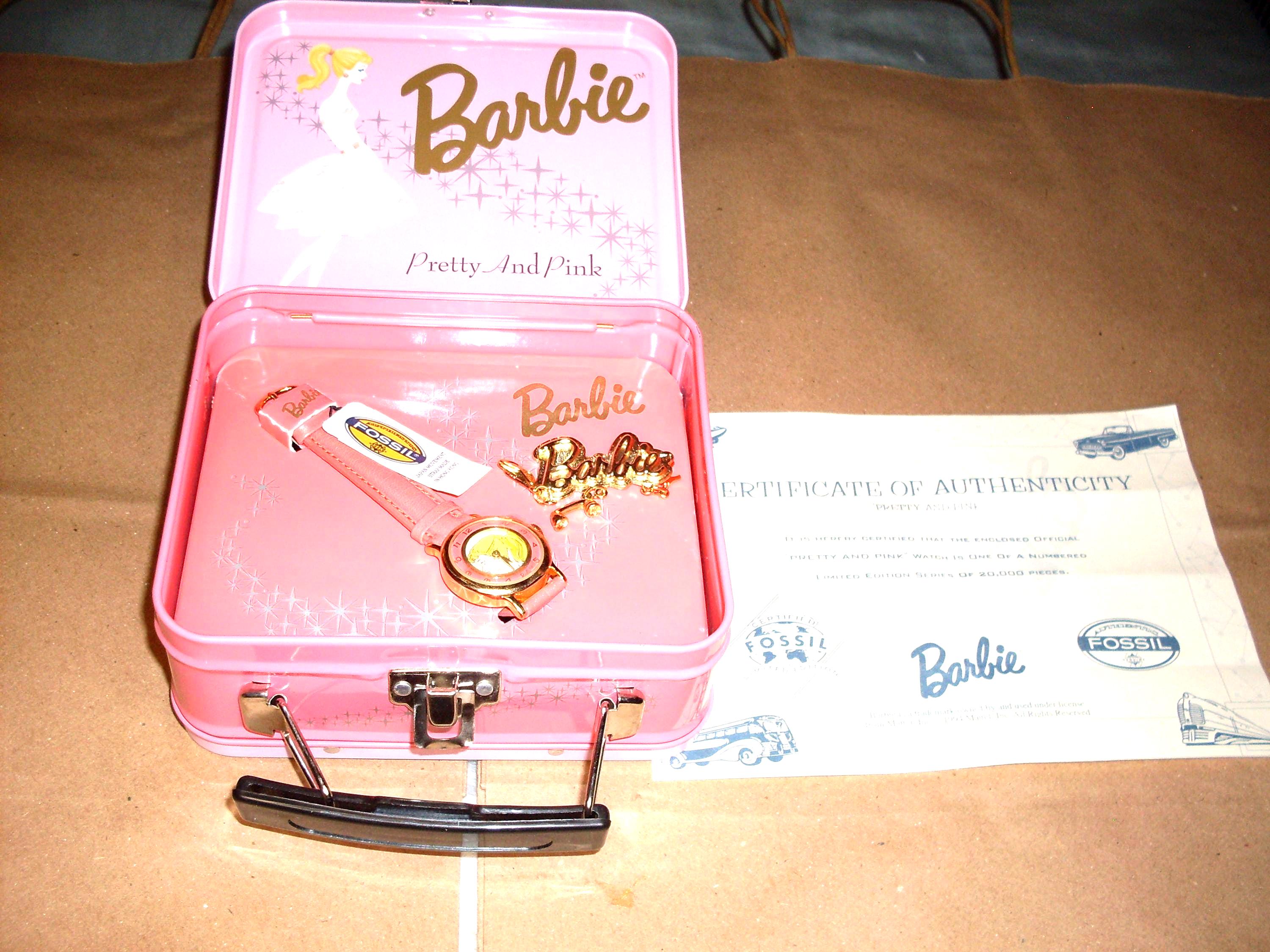 Vintage Barbie “Pretty in Pink” Fossil Watch and Pin Set Barbie Pretty in Pink Fossil Watch. Limited Edition. Mint  main image 3