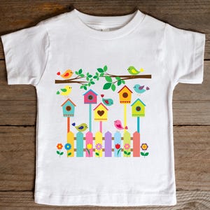 Cute Birds Toddler Shirt, Bird lover Funny Kids T-Shirt, Nature Little Birds Tee in Colors, Birthday Boys & Girls 2t 3t 4t 5t Kids Outfit