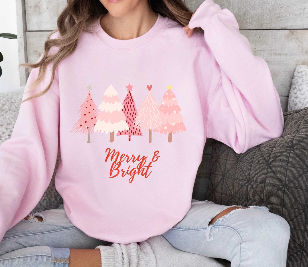 Christmas Sweatshirt for Women, Merry and Bright Sweatshirt, Christmas