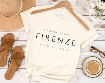 Firenze Piazza Del Duomo Shirt, Italy Gift t-Shirt, Italian Quotes Travel Tee, Love Italy Tshirt Minimalist Family Vacation Comfy Clothing