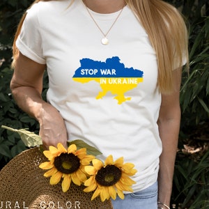 Stop war in Ukraine top, stop war tee, Pray for Ukraine shirt, support Ukraine t-shirt, patriotic tops and tees, Ukraine map shirts, UA tee