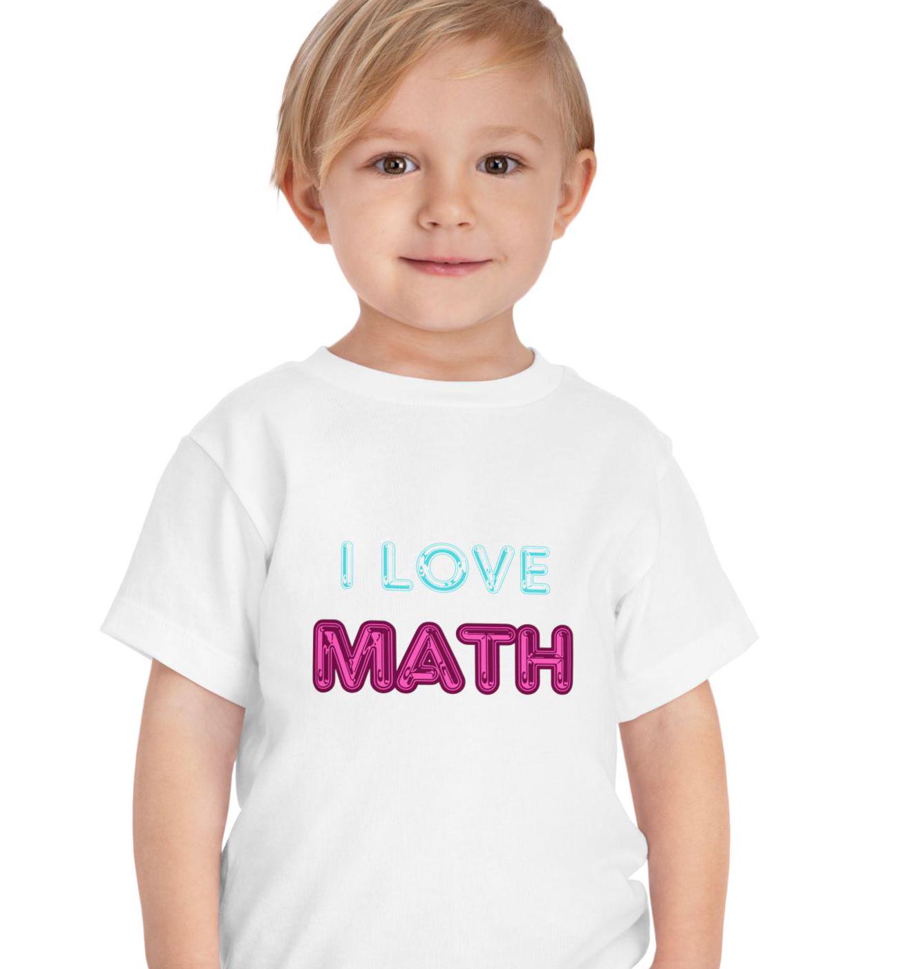 I Love Math Kids Science T-shirt, Mathematics Theme Back to School ...