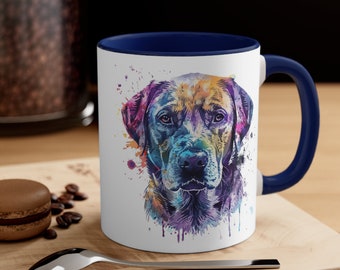 Labrador Retriever Dog Mug, Black Lab Dog Mom & Dad Ceramic Coffee Cup, Pet Portrait Accent Mug, Personalized Tea Mug Housewarming Gift