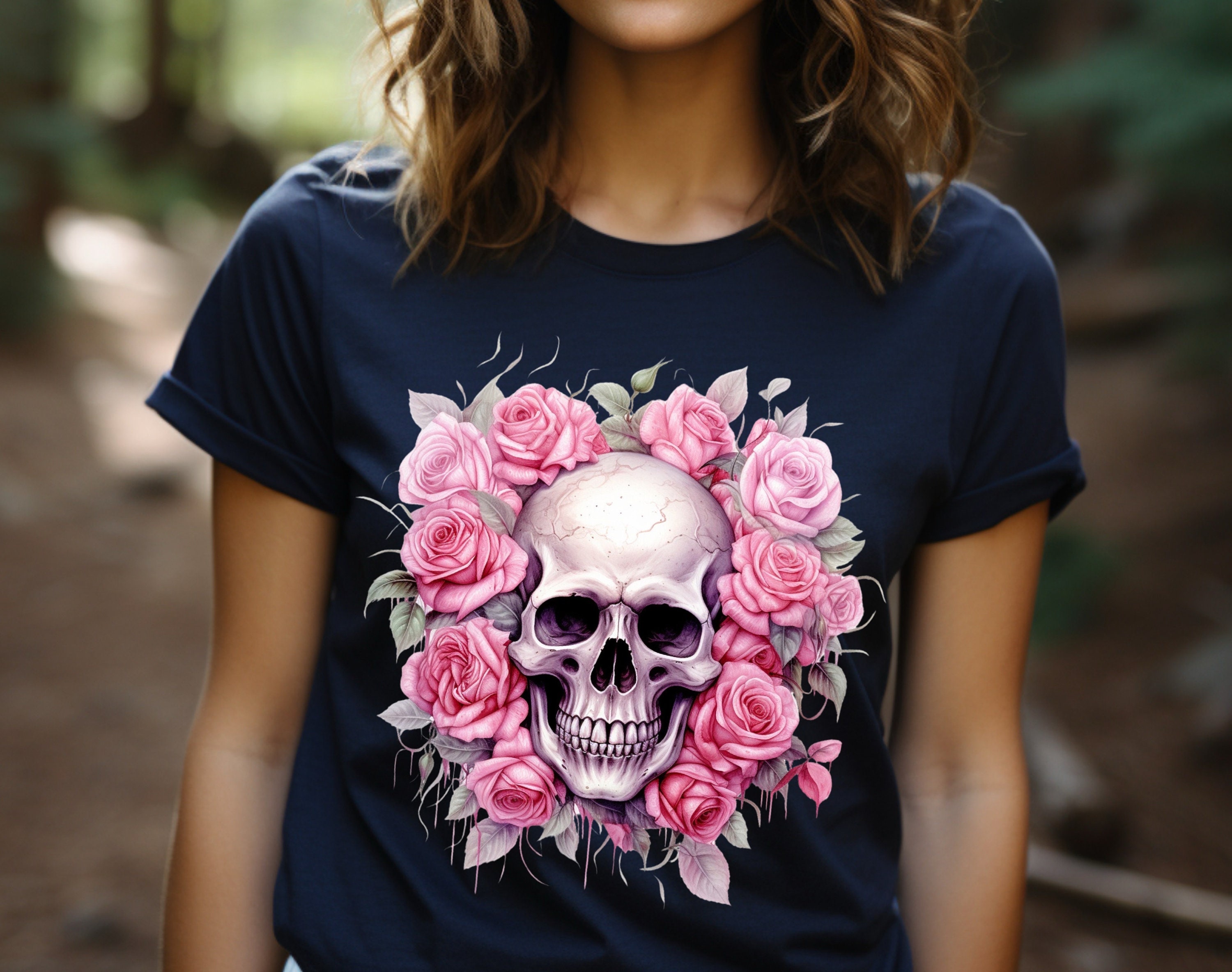 Teschio Colorato E Fiori Messicano – T-SHIRT BAZAR - Foto 3