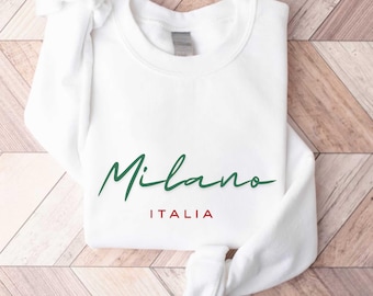 Milano Italia Sweatshirt, Milan Italy City Sweater, Italian Flag Colors Hoodie Sweatshirt, Travel Aesthetic Crewneck, Gift for Italy Lover
