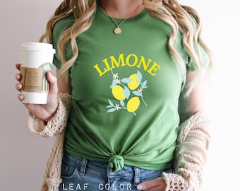 Limone Shirt, Amalfi Lemons t-Shirt, Italy lemons  lover Botanical Shirt, Lemon Print Gardening Shirt, Indie Clothes, Cute Fruit Shirt