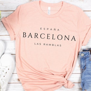 Barcelona Espana Las Ramblas Spain T-Shirt, Travel tee Shirt, Spanish Gift, Latina Shirt, Minimalist Family Vacation Comfy Unisex tShirt