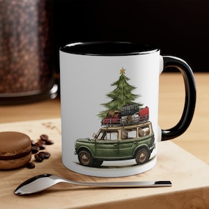 Traveler Mug, Retro Christmas Coffee Mug, Merry Christmas Ceramic Mug, Vintage Christmas Mug, Cute Christmas Cup, Secret Santa Gift Ideas