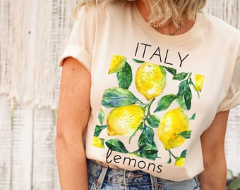 Italia Lemons Shirt, Positano Amalfi Coast t-Shirt, Italy Quotes Gift, Girls Trip Vacation Tee, Botanical Gardening Shirt, Aesthetic Clothes