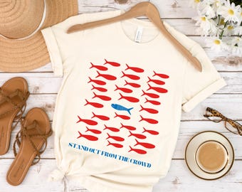 Sardines Stand Out From The Crowd Shirt, Tinned Fish Sardine Tshirt, Fisherman Motivational Shirt, Amalfi Coast Italian Shirt, Beachy Tshirt