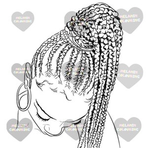 High Pony Tail Hairstyle Colouring Page ( Instant Download)