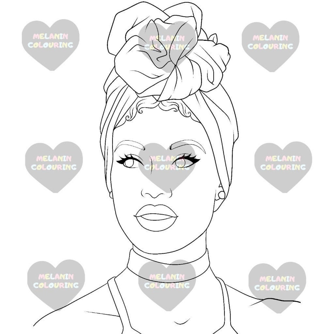 Black Princess Colouring Page Instant Download | Etsy