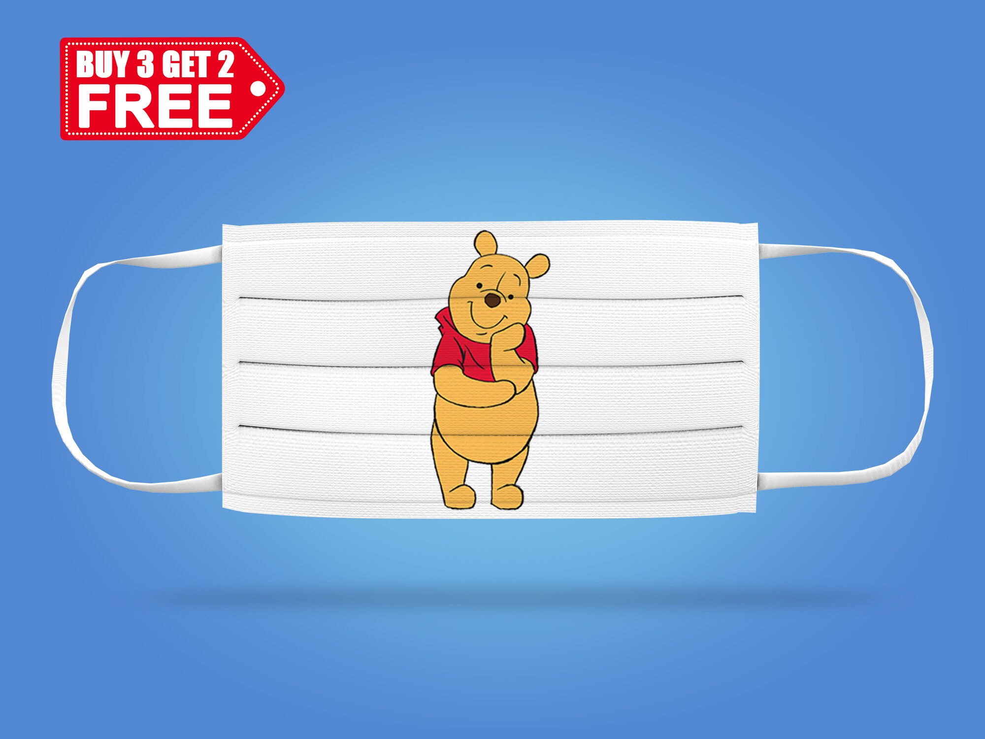Winnie the Pooh Face Mask Cartoon Face Mask 3 Layers Face | Etsy