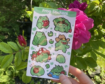 Frog Sticker Sheet – Waterproof Vinyl Decals