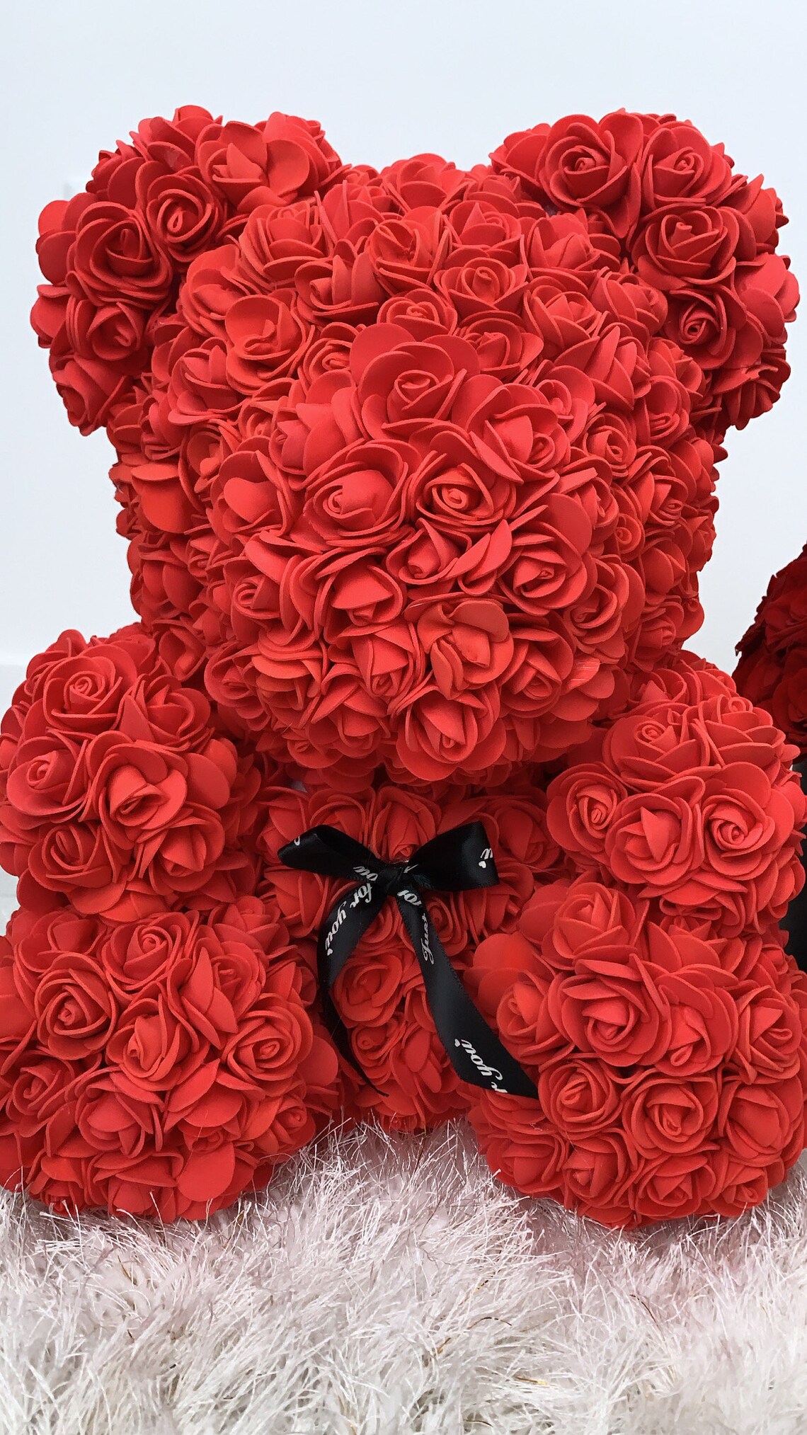 Red Rose Flower Teddy Bear Etsy