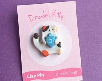 Festive Kitties Handmade Pins/ Winter cats/ Candy Cane/ Gingerbread/ Hot Chocolate/ Christmas/ Hanukkah