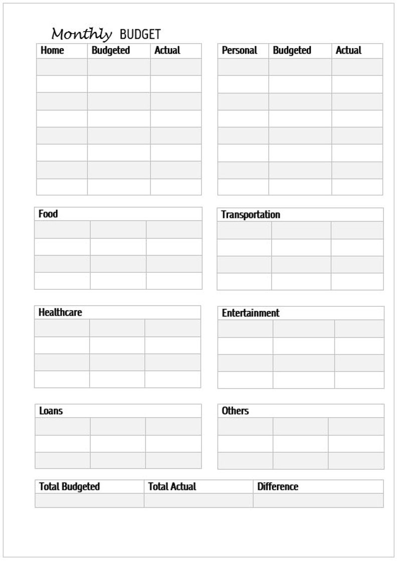 free printable budget planner template free printable budget planner template