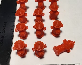 12 Red fire hydrants O gauge  1/48