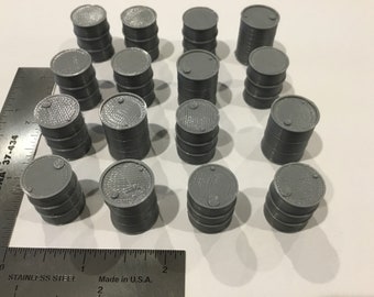 16 Oil drums 1/48 scale 20mm tall 16mm dia