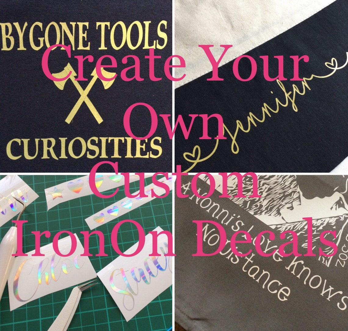 Custom IronOn Decal Labels Personalised Tshirts Name Decals Etsy